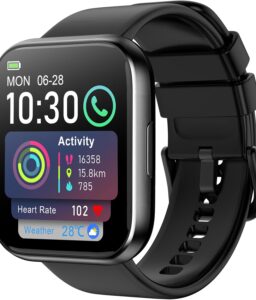 Smart Watch for Men - 1.85" HD 2026 Upgraded Fitness Tracker Bluetooth Call and Text Smartwatch with 7 Day Battery 5 ATM Waterproof Heart Rate Sleep Monitor 130+ Sport Modes for Android & iOS (Black)